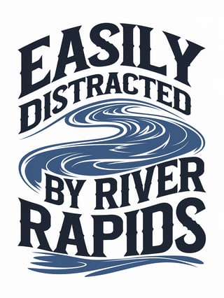 Easily Distracted by River Rapids T-Shirt Design