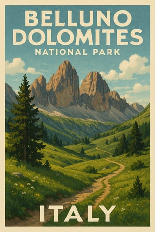 Belluno Dolomites National Park Postcard