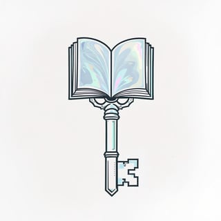 Minimalist Vintage Key with Book Head