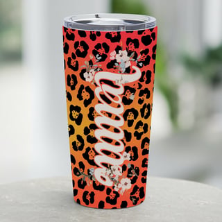 Fiery Jaguar Print Tumbler Wrap Design