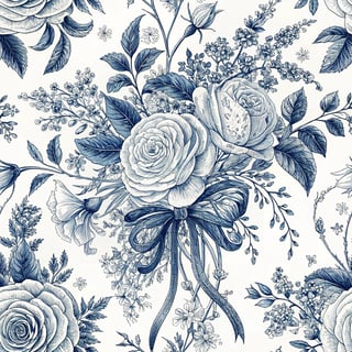 Vintage Blue Toile de Jouy Tumbler Wrap
