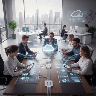 Business Team Collaborating in Modern Office