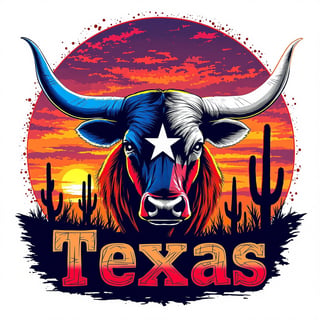 Vibrant Texas Longhorn T-Shirt Design