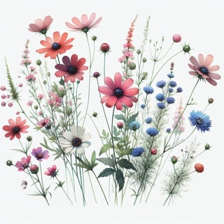 Watercolor Wildflower Arrangement
