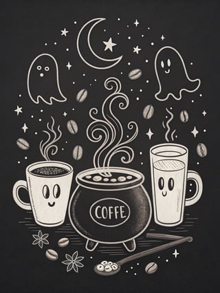 Halloween Coffee Lovers Illustration