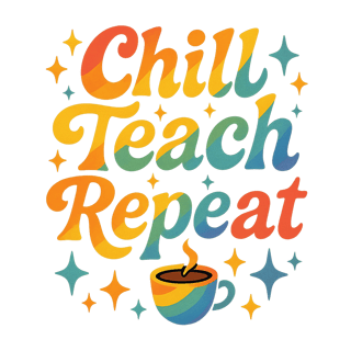 Groovy Chill Teach Repeat T-Shirt Design