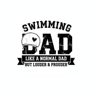 Distressed Swimming Dad T-Shirt Design