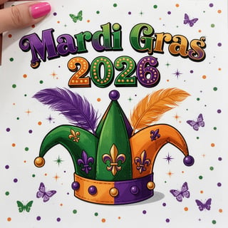 Mardi Gras 2026 Festive Illustration