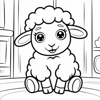 Cute Animated Sheep Illustration