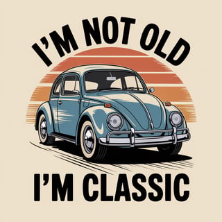 Retro VW Beetle Classic Car Design