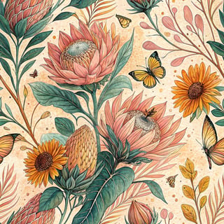 Vibrant Glitter Floral Pattern