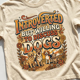 Retro 70s Introverted Dog T-Shirt