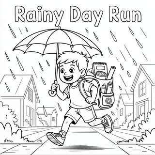 Noah's Rainy Day Run Coloring Page