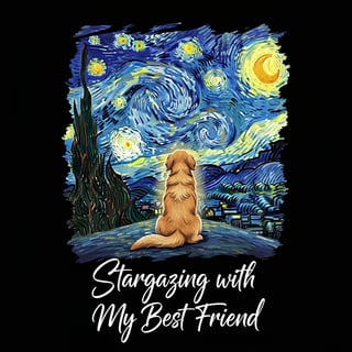 Golden Retriever Starry Night T-Shirt