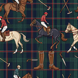 Vintage Equestrian Polo Pattern