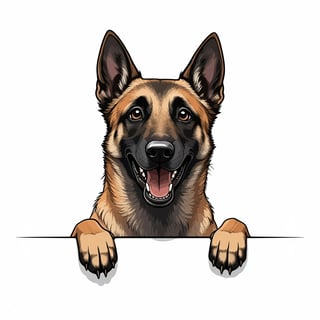 Excited Belgian Malinois Illustration