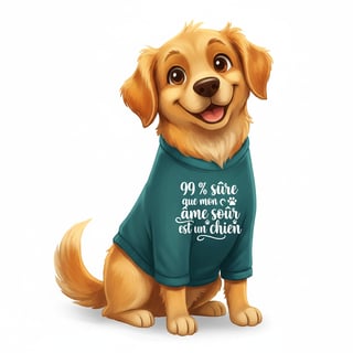 Cute Cartoon Dog T-Shirt Design
