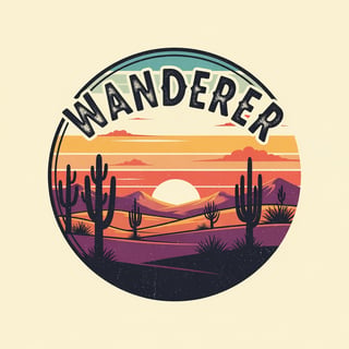Vintage Wanderer Desert Badge Design