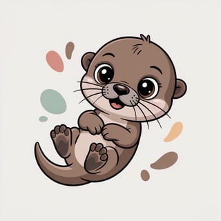 Cute Animated Baby Otter Art
