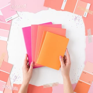 Bright Pink Coral Flatlay Aesthetic