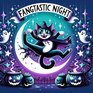 Halloween Breakdancing Vampire Cat