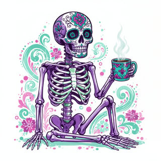 Colorful Day of the Dead Skeleton Art