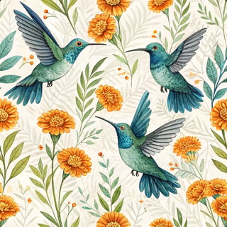 Vibrant Blue and Green Hummingbirds