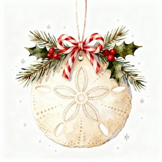 Sand Dollar Ornament with Holiday Decor