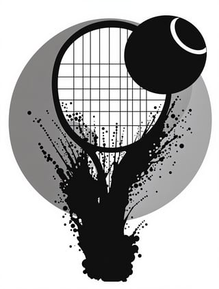 Geometric Tennis Racket and Ball Design