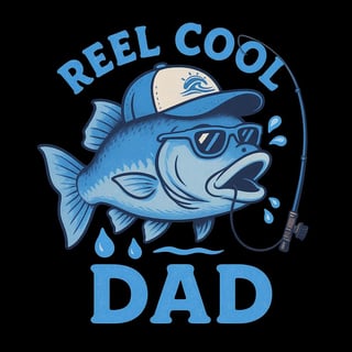 Cartoon Blue Fish with Dad Theme