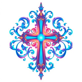 Iridescent Fantasy Cross Design