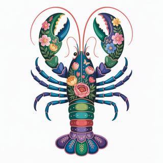 Boho Floral Lobster Design