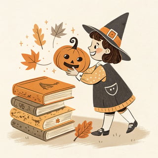 Vintage 1940s Halloween Illustration