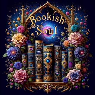 Gothic Books with Cosmic Backdrop