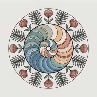 Mandala Ocean Waves Graphic