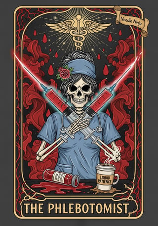 Mystical Phlebotomist Tarot T-Shirt Design