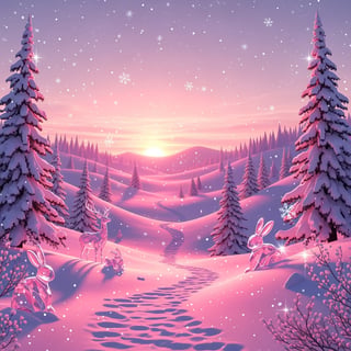 Pink Winter Wonderland Scene