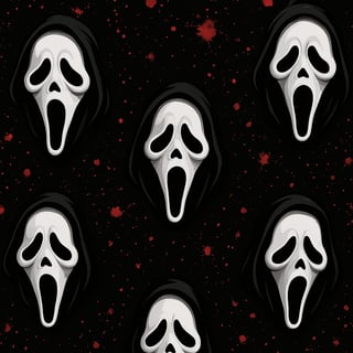 Seamless Ghost Face Horror Pattern