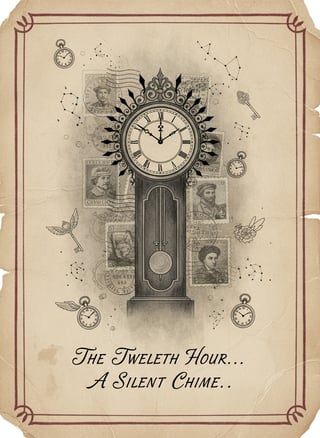 Vintage Grandfather Clock Collage