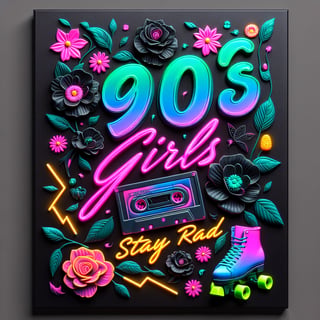 Neon 90s Girls Art