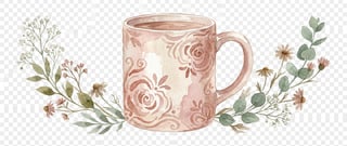 Boho Watercolor Chai Mug Illustration