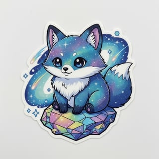 Chibi Fox with Galaxy Fur Sticker