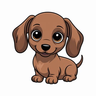 Cute Animated Baby Dachshund Art