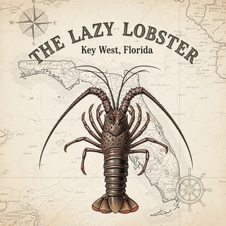 Vintage Lazy Lobster Map T-Shirt
