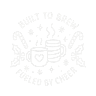 Festive Coffee Line-Art T-Shirt Design