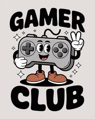 Retro Cartoon Video Game Controller Tee