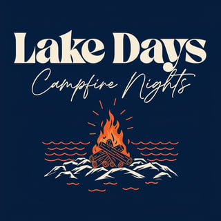 Lake Days Campfire Nights Typography