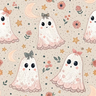 Lace Ghosts with Floral Patterns