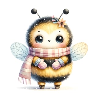 Whimsical Watercolor Bumblebee Illustration