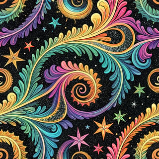 Neon Psychedelic Swirl Pattern